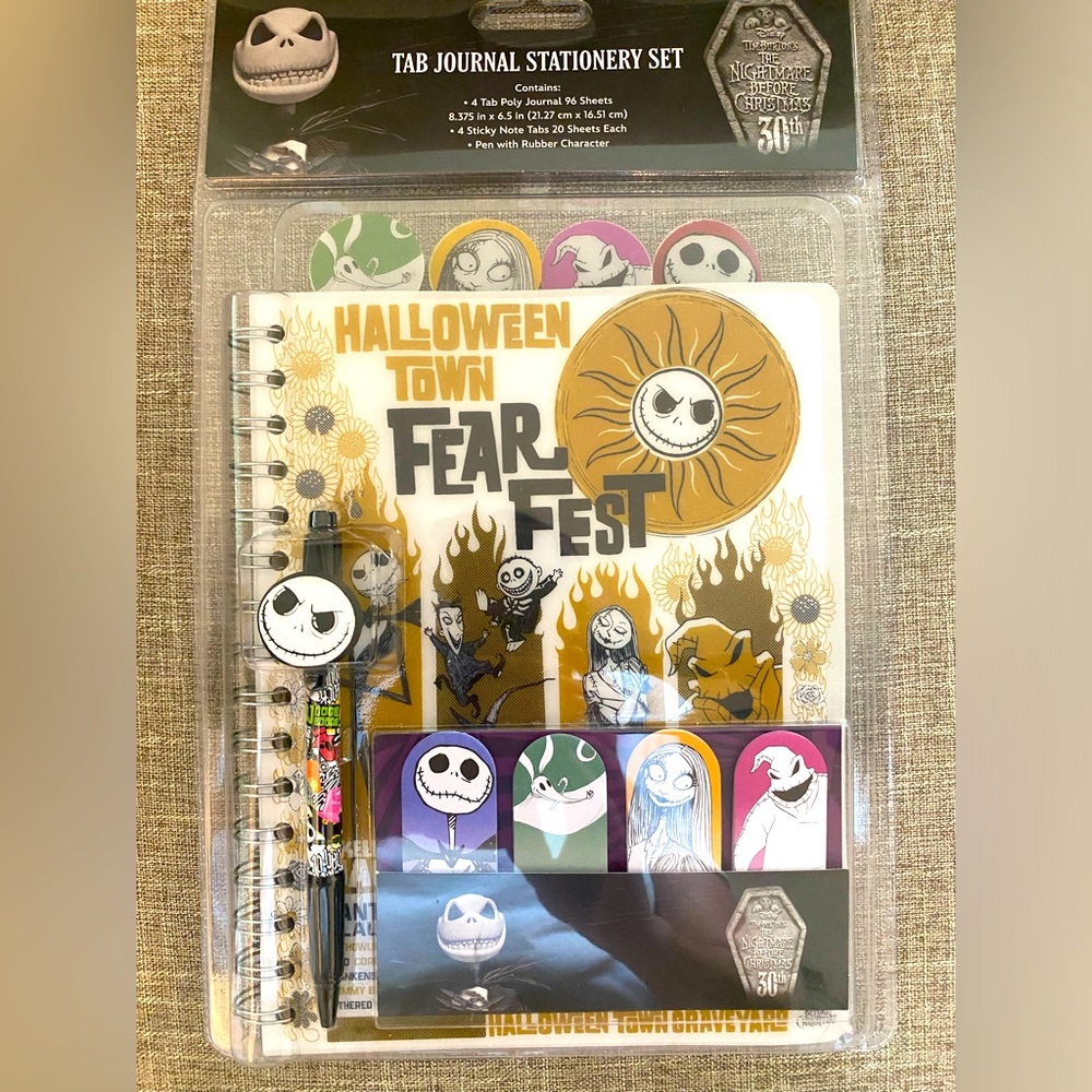 Disney’s The Nightmare Before Christmas tab journal stationary set, NWT
